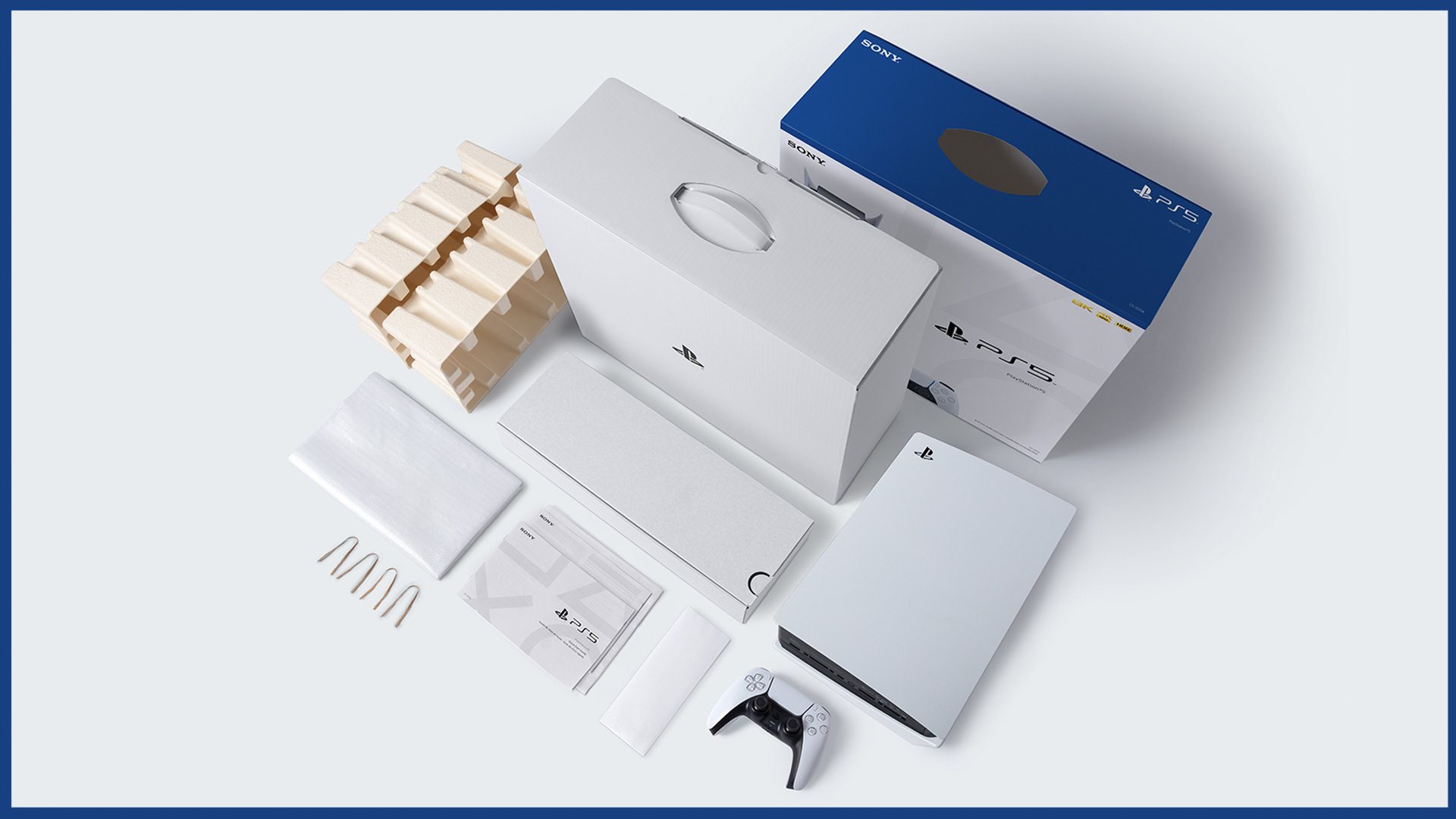 PlayStation 5 packaging on white