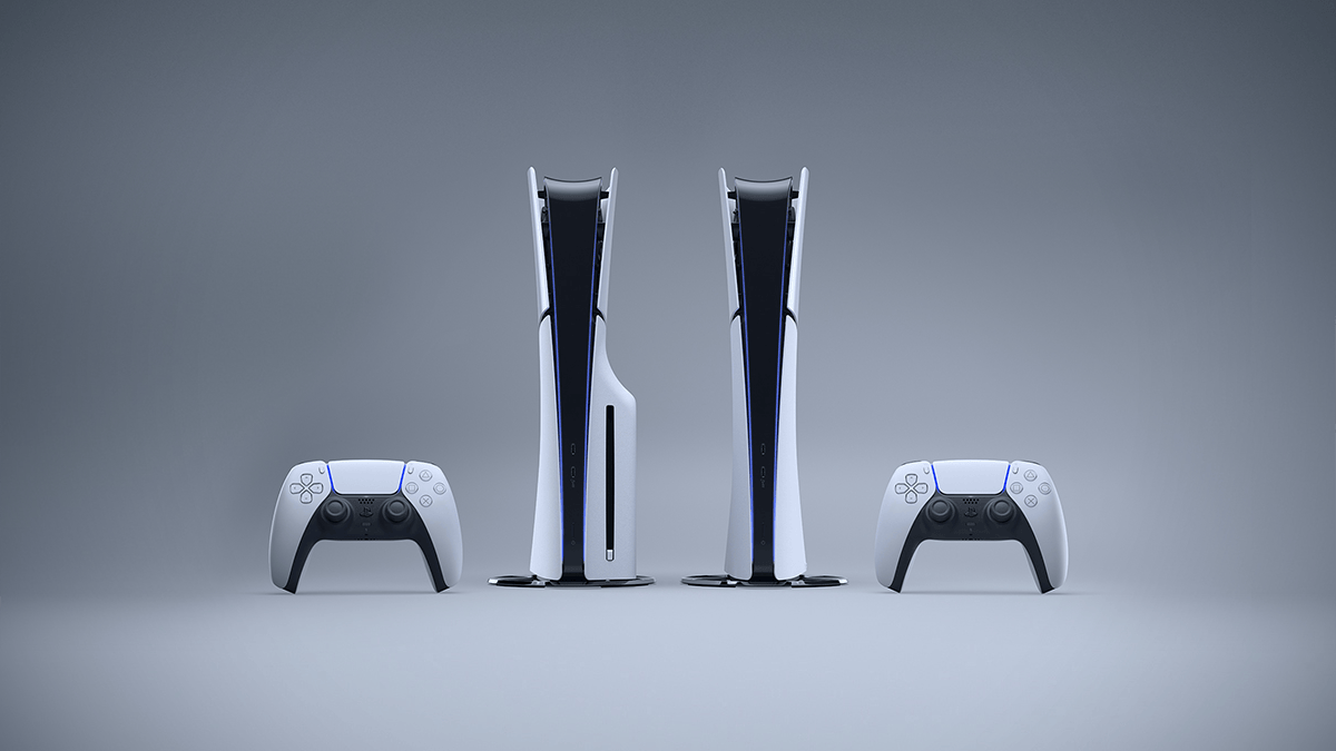 PlayStation 5 and PlayStation 5 Digital Edition with DualSense controllers
